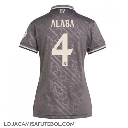 Camisa de Futebol Real Madrid David Alaba #4 Equipamento Alternativo Mulheres 2024-25 Manga Curta